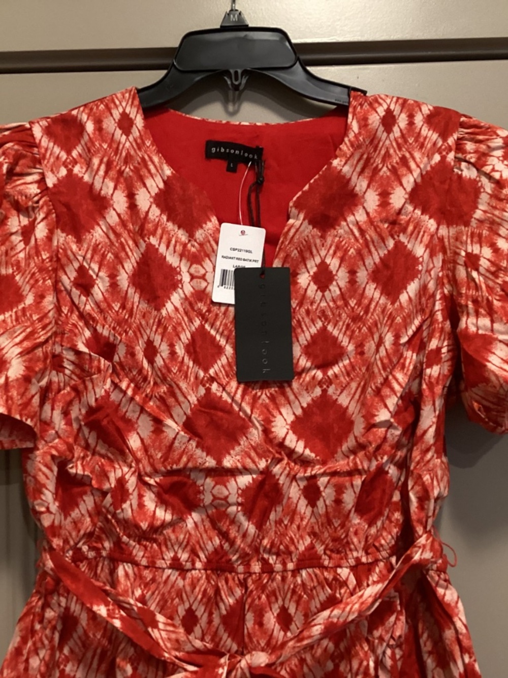 GIBSONLOOK Batik Print Flutter Sleeve Cotton Poplin Dress - Picture 6 of 16